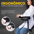 Cadeira Mocho Ergonômico Exclusiva 360° Graus Com Apoio e Suporte Preta