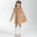 Vestido Manga Longa Aveludado com Laço Cativa - Feminino