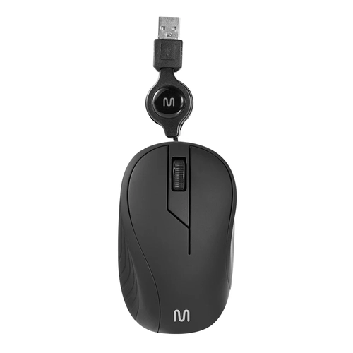 Mouse Multilaser Retrátil Mr100 Usb 1200 Dpi Preto - Mo231