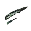 Canivete Camuflado Tático Digital Verde C/ Pederneira (SLK-D03)
