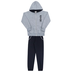 Conjunto Moletom Matelassê Jaqueta Capuz Mescla Randa Mundu - Masculino