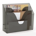 Organizador de Papel Escritório Triplo Horizontal Fumê Maxcril