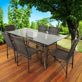 Jogo de jantar Retangular  6 Lugares Alumínio Epóxi em Fibra e Vidro Maringá