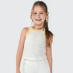 Regata Cropped Ribana Listrada Amarela Hering - Feminina