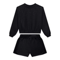 Conjunto Blusão e Short em Moletinho Strass Nina Go! - Feminino