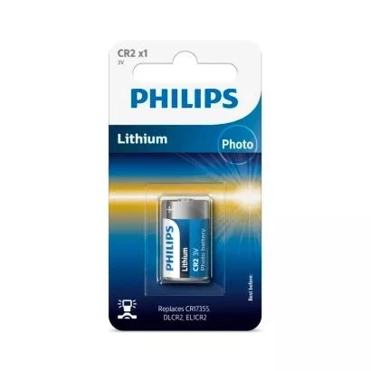 Bateria Lithium CR2 - Philips 3V. cartela com 1 unidades.