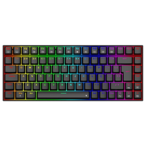 Teclado Gamer Mecanico Redragon Phantom Preto Switch Marrom - K629-RGB PT-BROWN