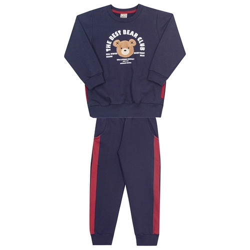 Conjunto Moletom Peluciado Bear Club Marinho Randa Mundu - Masculino