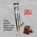 Kit Churrasco Garfo e Faca Cabo Madeira Longo Inox Alta Qualidade Grillrelax