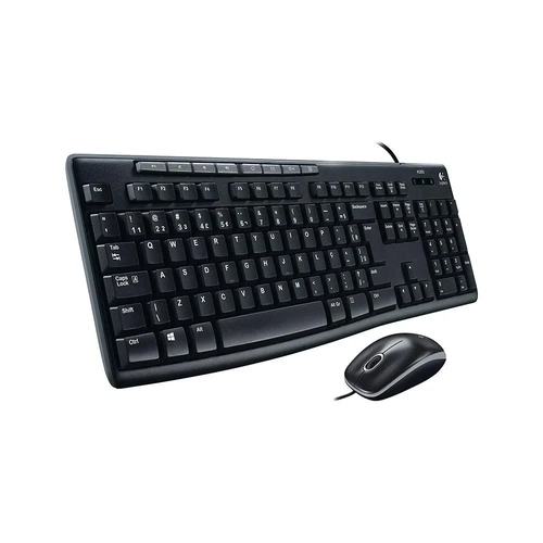 KIT Mouse E Teclado Logitech Mk200 Multimidia C/fio Preto - 920-002718