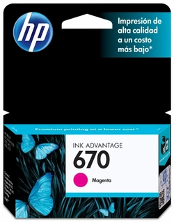 Cartucho De Tinta Original HP 670 Magenta CZ115AB 3,5ml