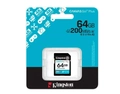 Cartão de memória Kingston, SDXC Canvas Go Plus, 64GB, Gen4, 200MB/s - SDG4/64GB