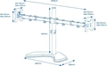 SUPORTE PARA 2 MONITORES ARTICULADO 14'' 32'' AQUARIO - SIM-3000