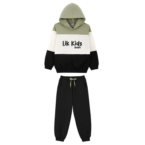 Conjunto Blusão Estampa Localizada e Calça Lik Kids - Masculino