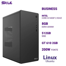 Computador B500 Core I5 9400f 2.9ghz Memória 8gb Ddr4 Ssd 512gb Gt 610 2gb Fonte 200w Linux Ubuntu