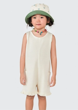 Macaquinho Curto Malha Waffle Off White Hering - Feminino