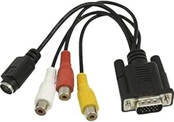 CABO CONVERSOR VGA PARA 3 RCA + S-VIDEO
