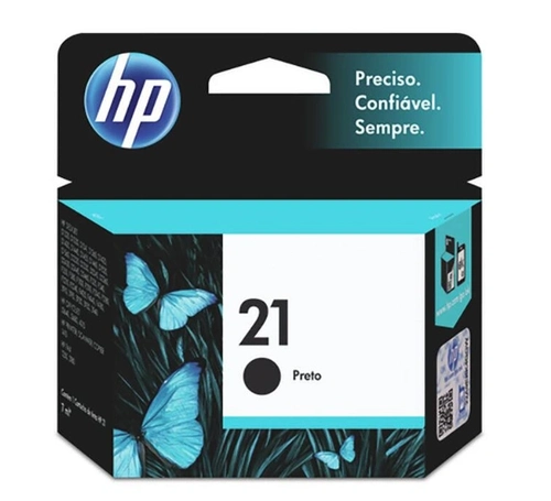 Cartucho HP 21, preto, Original, (C9351AB), Para HP Officejet J3680, J5508, Deskjet F2224
