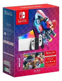 Console Nintendo Switch Oled 64gb Branco Mario Kart 8 Deluxe