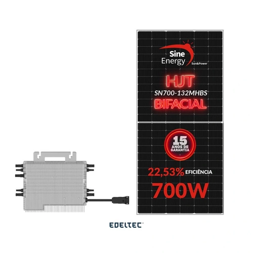 Gerador Edeltec Solar Micro Deye 23,10 Kwp Mon. 220v S/estrutura (20,25k/700w Bifacial)