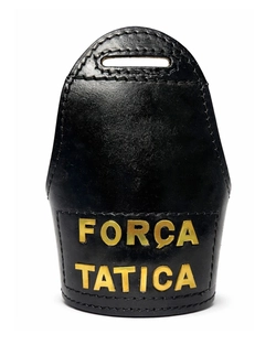 Braçal Força Tática Sem velcro- Couro Natural