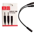 Cabo Adaptador P3 Femea para 2X P2 Macho Fone e Microfone Lehmox Ley-24