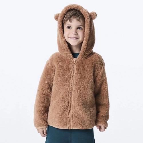 Jaqueta Peluciada Capuz com Orelhinhas Hering - Unissex