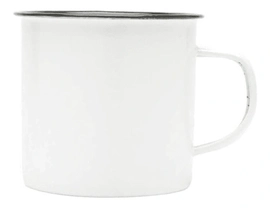 Caneca Esmaltada Rustica Branca 350 ml