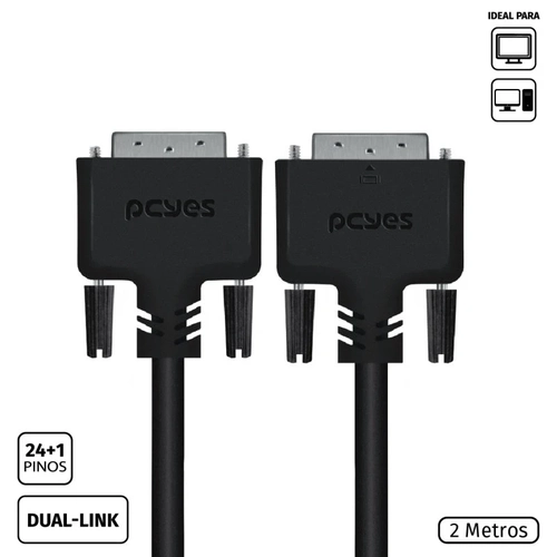 Cabo Pcyes Dvi-d 24+1 Macho para Dvi-d 24+1 Macho Dual-link 2 Metros - Pddl-2