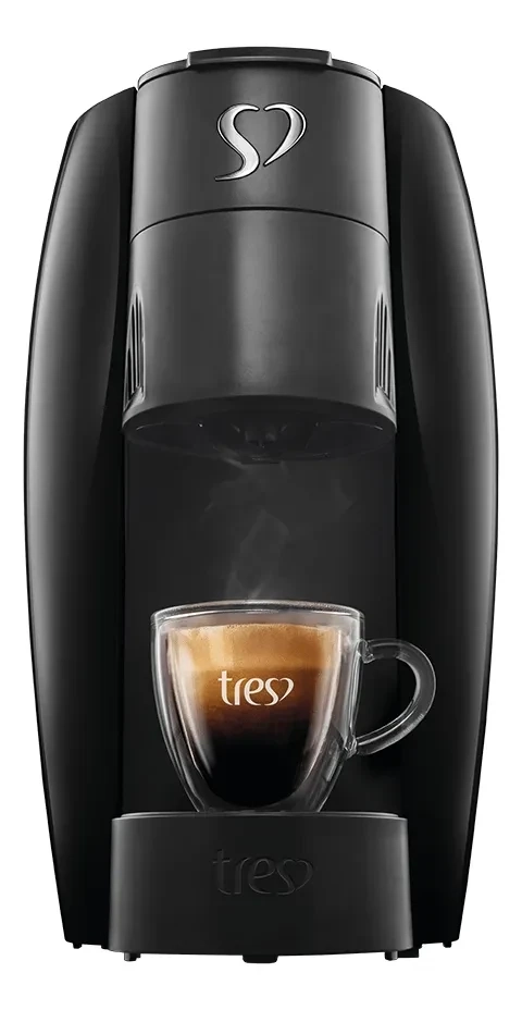 Tres Corações Cafeteira Elétrica Lov Basic de Espressos e Multibebidas Automática Cor Preto Brilhante