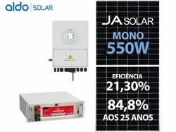 Gerador De Energia Solar Deye Hibrido Solo Romagnole Deye Gfh 5,5kwp Ja 550w Sun 5kw 2mppt 127/220v Ucb Litio 12,96kwh
