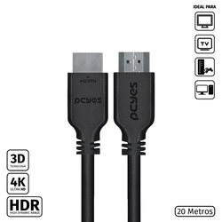 Cabo Hdmi 2.0 Pcyes 30awg Puro Cobre 20 Metros - Phm20-20