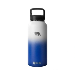 Garrafa Térmica Pl 32 Oz 946 Ml Com Tampa - QGK (Azul com Branco)