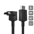 Cabo Hdmi 2.1 Pcyes Conector 90º Vertical - Preto - 3m - Nylon - Ph21-3vnp-f