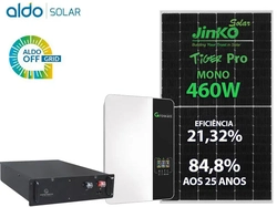 Gerador De Energia Solar Growatt Off Grid Metalica Perfil 55cm Romagnole Growatt Gf 11,04kwp Spf Es 10.5kva Mppt Trif 380v Energy Source Litio 14kwh