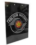Prancheta Alumínio Operacional- Fundo preto c/ logo da PMESP