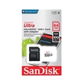 Cartão MicroSD Sandisk 64GB Ultra microSDHC/microSDXC UHS-I - SDSQUNR-064G-GN3MA
