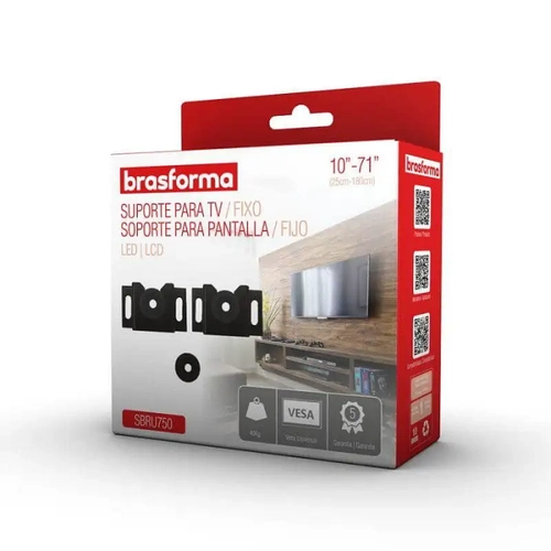 SUPORTE P TV FIXO UNIVERSAL 10 A 70 SBRU750 BRASFO