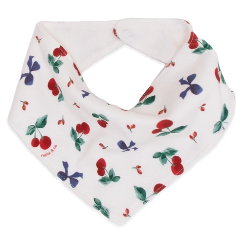 Babador Bandana Avulso Suedine e Atoalhado Feminino - Cerejinhas