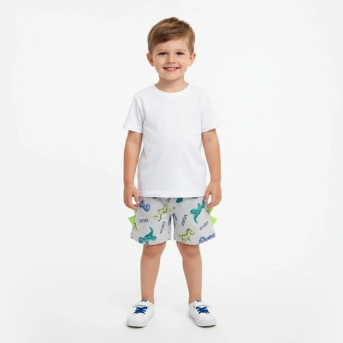 Shorts de Malha ByGus Roar Interativo Masculino - Cinza