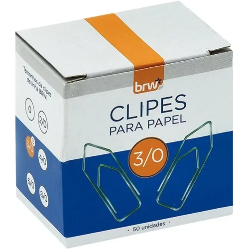 Clips BRW Galvanizado Para Papel 3/0 50Un