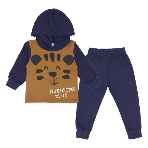 Conjunto Moletom Flanelado Blusa com Capuz Roarsome Dude Taita - Masculino