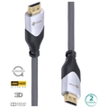 Cabo Hdmi 2.0 4k Ultra Hd 3d Conexão Ethernet Blindado Em Nylon 2 Metros - H20b-2