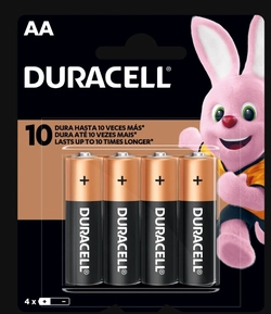 Pilha Duracell 2A, AA, 4x1 - Embalagem com 4 pilhas