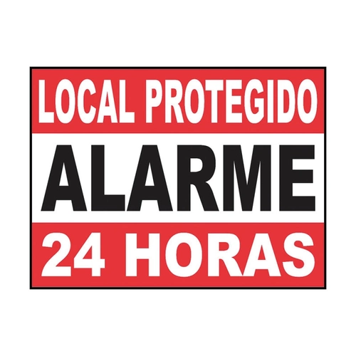 Placa De Aluminio local Protegido Alarme 13x18