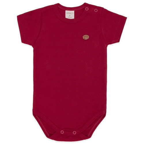 Body Manga Curta Avulso Suedine - Vermelho