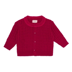 Casaquinho Tricot Trançado Vermelho Unissex - Mini & Co
