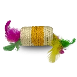 Brinquedo Arranhador com Pena para Gatos em Sisal