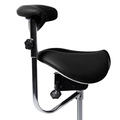 Cadeira Mocho Ergonômico Exclusiva 360° Graus Com Apoio e Suporte Preta