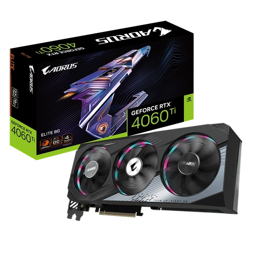 Placa de Vídeo Nvidia GeForce RTX4060TI Gigabyte Elite 8GB GDDR6 128Bits - GV-N406TAORUS